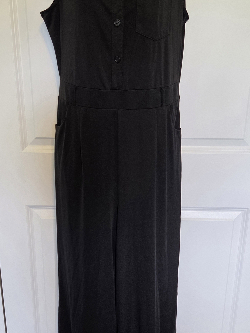 Black Sleeveless Wide-Leg Jumpsuit